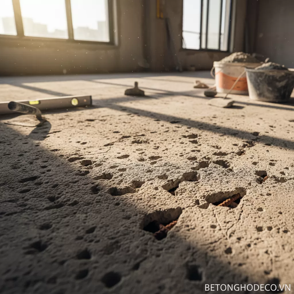lỗi thường gặp - Sàn bê tông rỗ