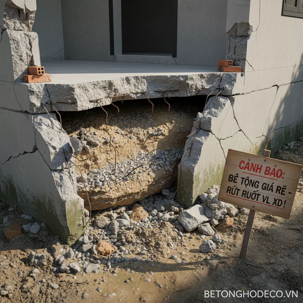 Cảnh báo: tông - Nền móng sụt lún