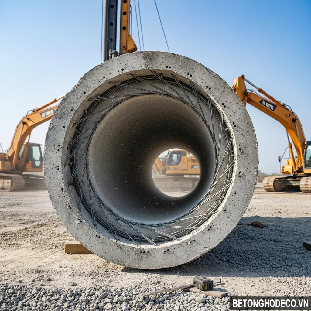 Cọc tông tâm - Mặt cắt cọc PHC