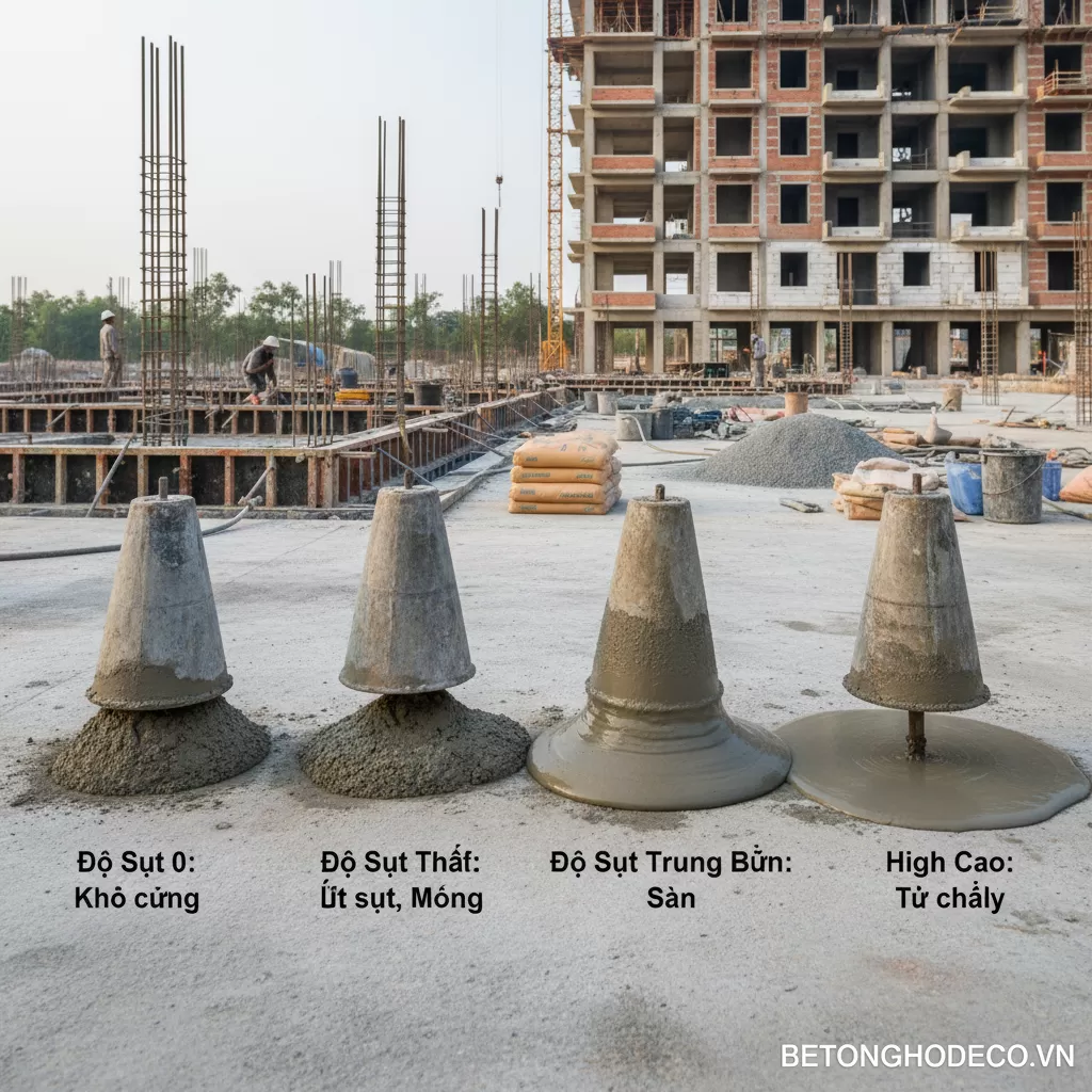 Độ Sụt tông - Các cấp độ sụt